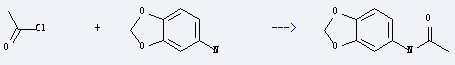 Acetamide,N-1,3-benzodioxol-5-yl- is prepared by reaction of Benzo[1,3]dioxol-5-ylamine with Acetyl chloride.